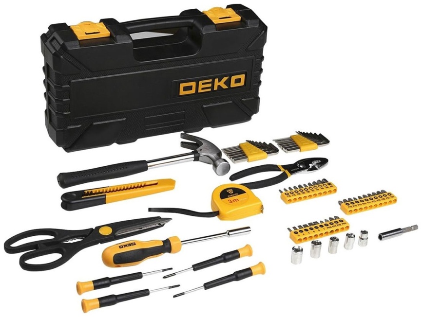 Набор инструментов для дома Deko PRO DKMT62 (62шт.) черно-желтый фото 2