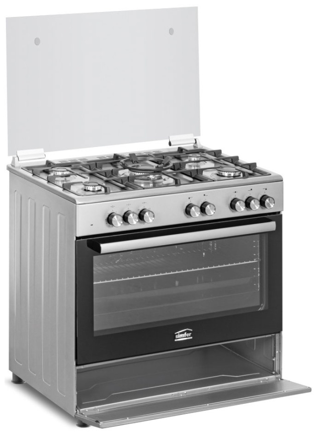 Комбинированная плита Simfer F96MH52001 90 см, 5 конфорки, серебристый фото 5